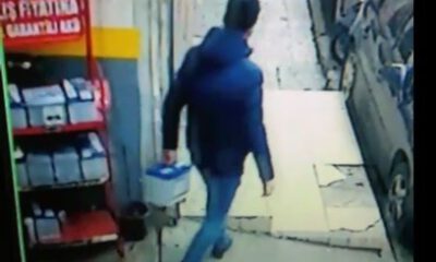 Akü Hırsızlığı Kamerada
