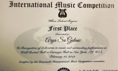 9 Yaşındaki Müzik Dehası Arya Su Büyük Ödülünü Newyorkta Aldı