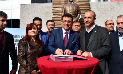 CHP Adayı İmamoğlu, işçilerle sözleşme imzaladı!