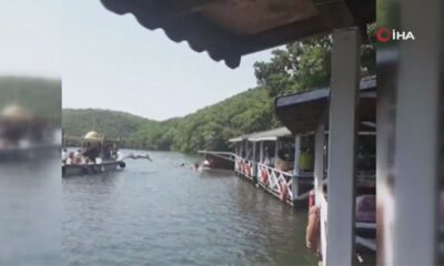 Şile’de çardak çöktü, vatandaşlar göle düştü