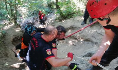10 metre yükseklikten dere yatağına düştü