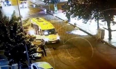 Minibüse molotof atılma anı kamerada