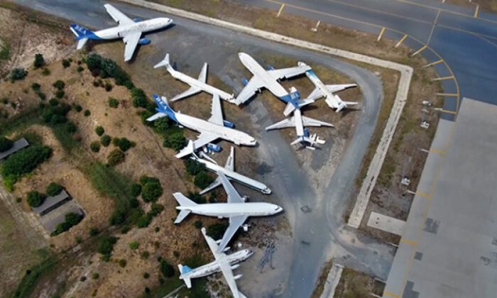 İstanbul’un uçak mezarlığı havadan görüntülendi