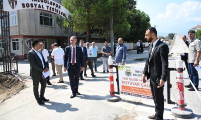 İnegöl Belediyesi’nden Burhaniye Mahallesine Otopark Ve Parke Taşı