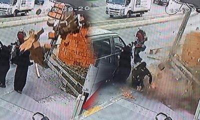 Kucağında bebek ile saniye farkıyla kurtuldu