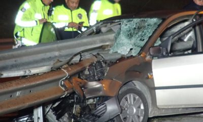 Aşırı Hız Ölüm Getirdi, Kafasına Bariyer Saplandı