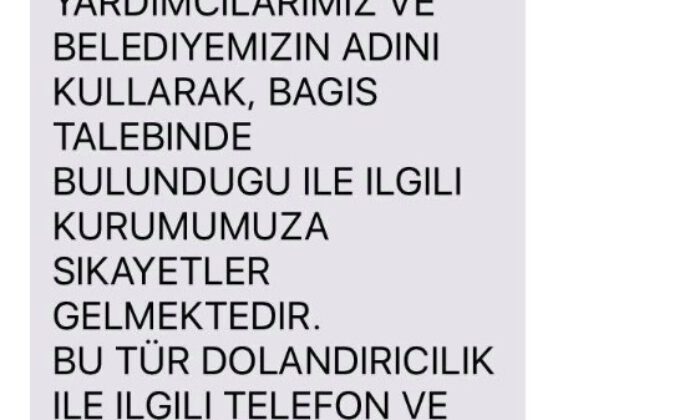 Yıldırım Belediyesinden Dolandırıcılık Uyarısı