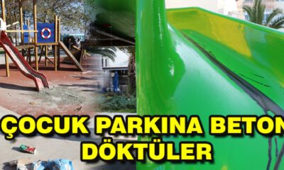 Çocuk Parkına Beton Döktüler