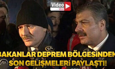 Bakanlar enkaz bölgesinde açıklamalarda bulundu