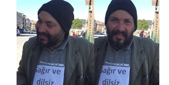 Sağır ve dilsiz dilencinin dili zabıtayı görünce açıldı