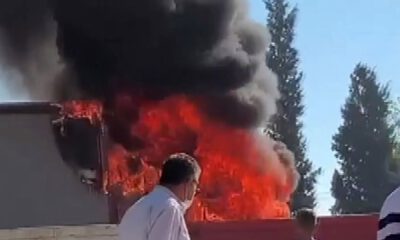 Bursa’da park halinde alevlere teslim oldu