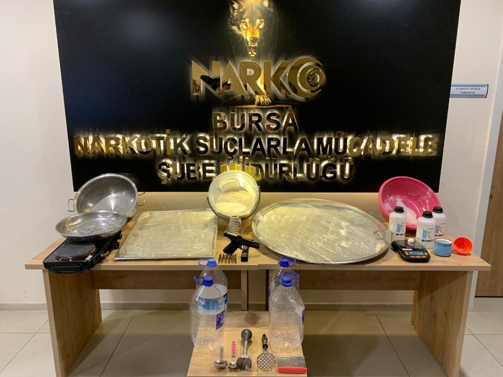 Bursa’da uyuşturucu operasyonu: 10 kilo metamfetamin