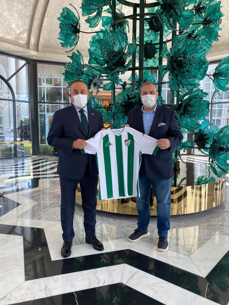 Bursaspor Kulübü Başkanı Erkan Kamat, Dışişleri Bakanı Mevlüt Çavuşoğlu ile görüştü