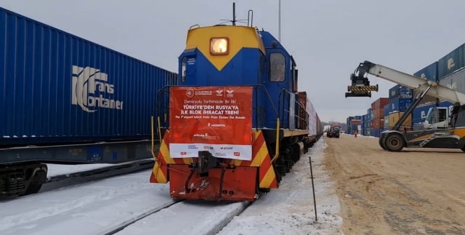 Türkiye-Rusya ilk ihracat blok treni seferini tamamladı