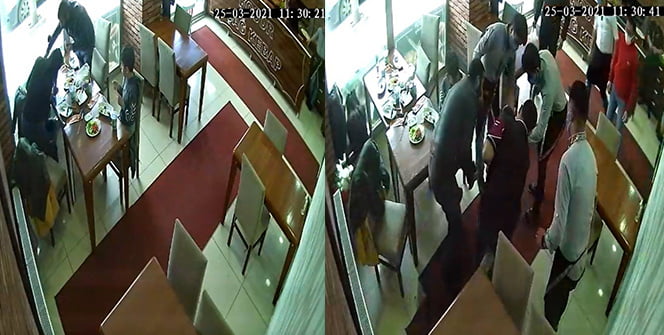 Boğazına et kaçan çocuğu işyeri sahibi kurtardı