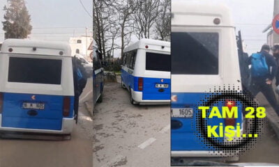 Minibüsten tam 28 kişi indi…