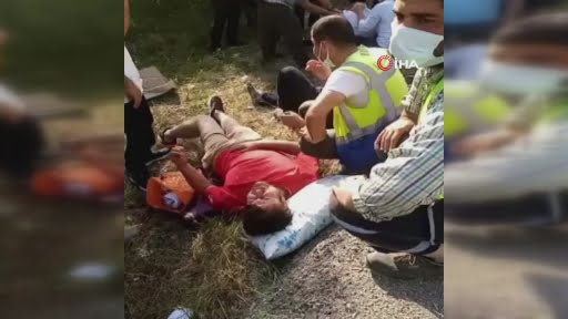 Şarampole yuvarlanan araçta can pazarı: 5 yaralı