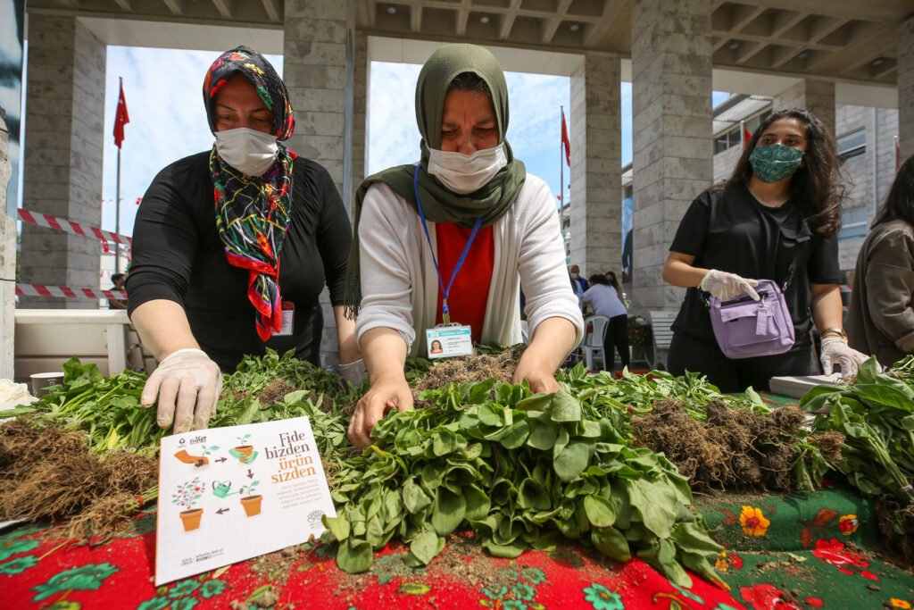 Nilüfer’de fide dağıtımı devam ediyor, balkonlar mini bostana dönüşecek!