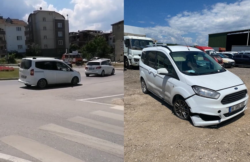 Çalıntı araçla drift yaptı, kuryeyi yaraladı