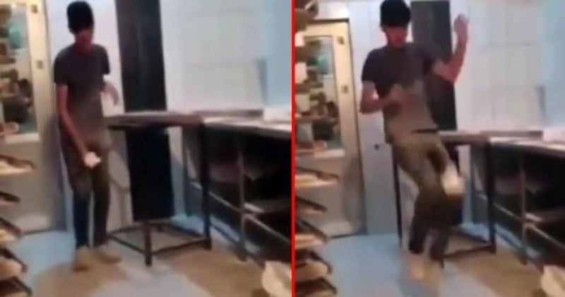 Büyük skandal: top oynar gibi ekmek hamuruyla oynadı