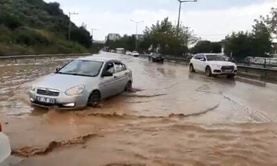 Bursa-İstanbul yolu sular altında kaldı