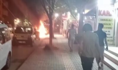 Bursa’da seyir halinde elektrikli bisiklet yandı