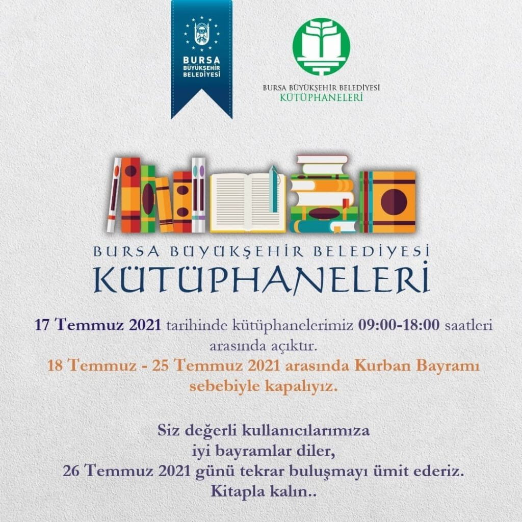 Kütüphanelerde bayram molası