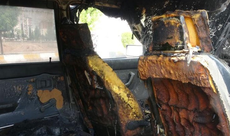 LPG’li otomobil bomba gibi patladı