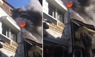 Kapalı Çarşı girişinde yangın paniği