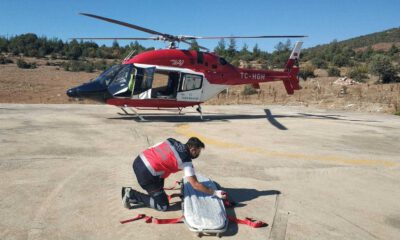 Helikopter ambulans 2 hasta için havalandı
