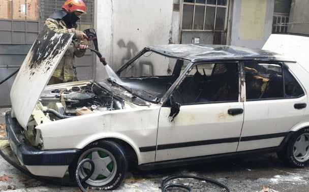 LPG’li araç alev alev yandı