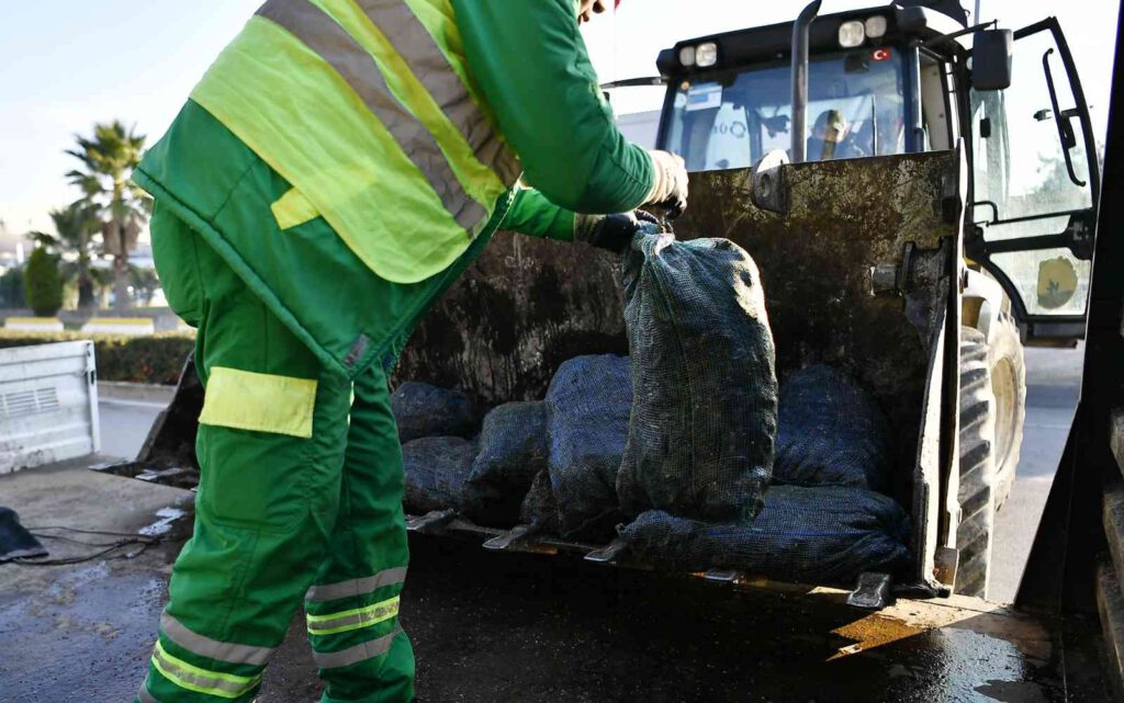 2 ton sağlıksız midye çöpe döküldü