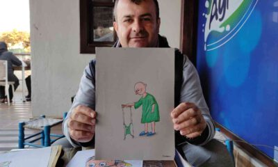 Karikatürlerini kanser hastaları için çiziyor