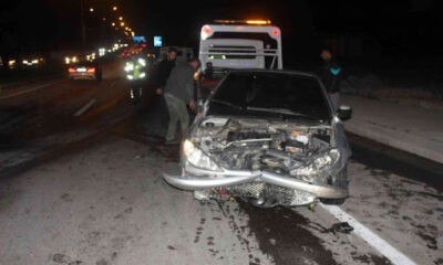 Islak yol kazaya neden oldu