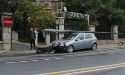 Müdürün yaşadığı kaza kamerada