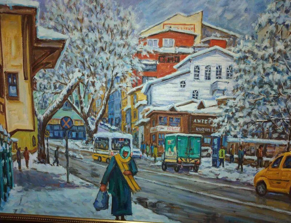 50 yıldır cumbalı evleri tuvale taşıyor