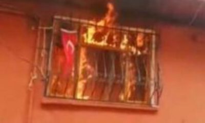 Türk bayrağı alevlere böyle direndi!