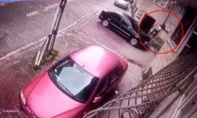 Korkunç anlar: 7. kattan böyle düştü
