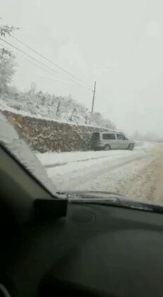 Karda böyle kaza yaptı