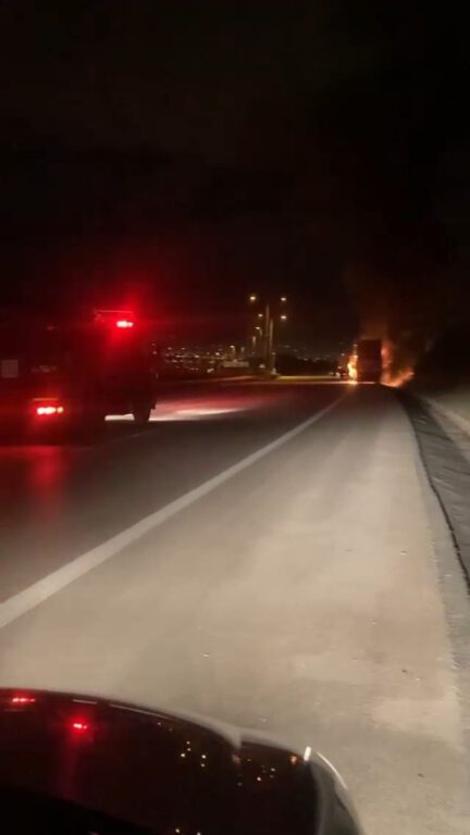 Bursa-İstanbul otobanında korkutan yangın