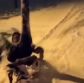 Hızını alamayan genç kızaktan böyle düştü