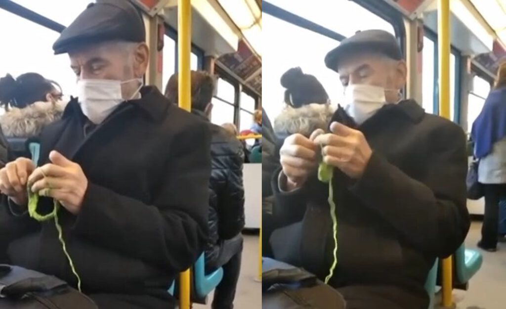 Bursa bu adamı arıyor! Örgü ören yaşlı amca yeniden kamerada