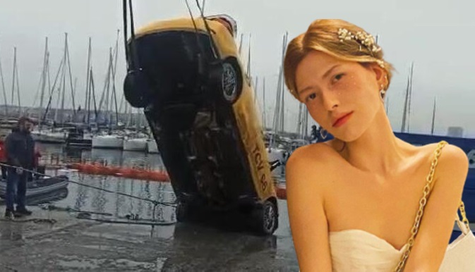 Ünlü model Ece Su Uçkan taksi ile denize uçtu