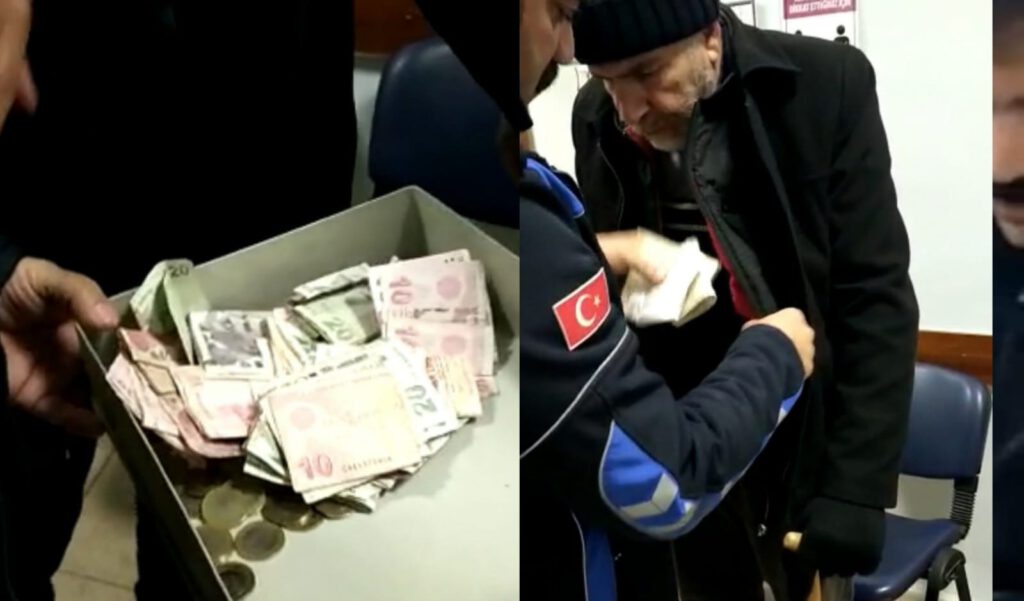 Dilencinin üzerinden çıkan para şaşırttı!
