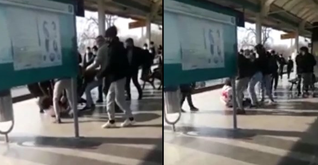 Bursa’da metro durağında yumruklar hava uçuştu!
