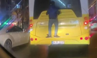 İETT otobüsünde tehlikeli yolculuk