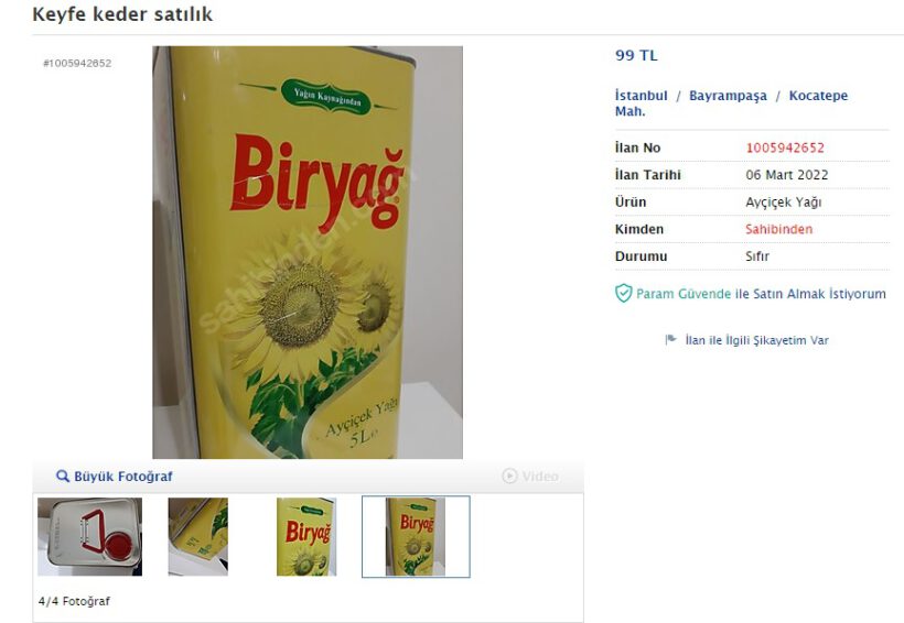 Tofaş takaslı ayçiçeği yağı