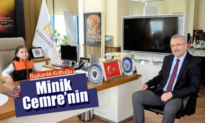 Minik Cemre Karacabey’de başkanlık koltuğunu devraldı
