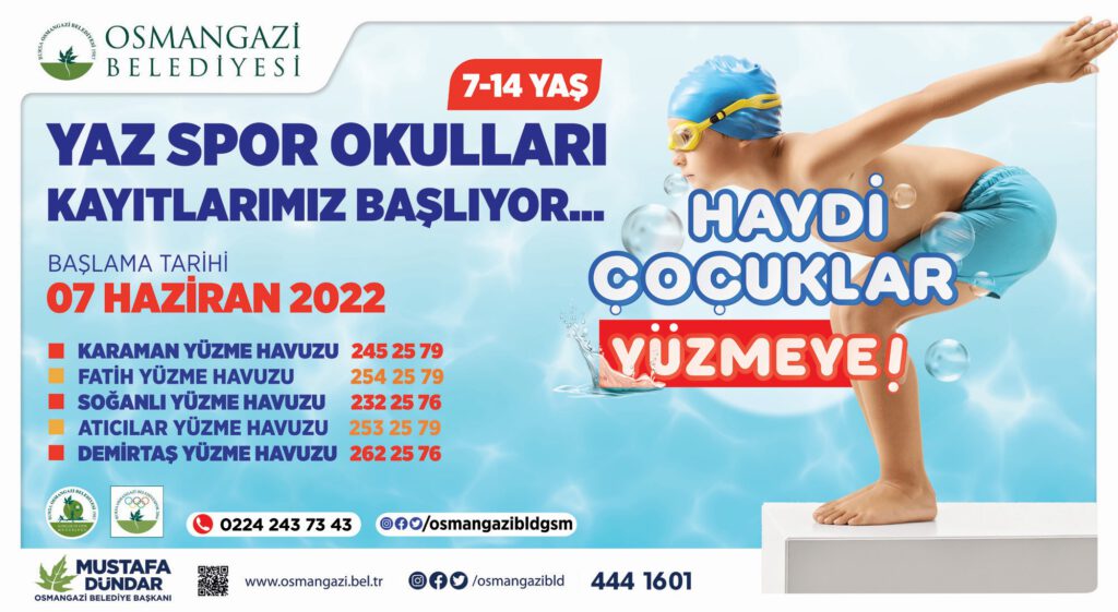 Osmangazi’de havuzlar çocuklar ile renklenecek