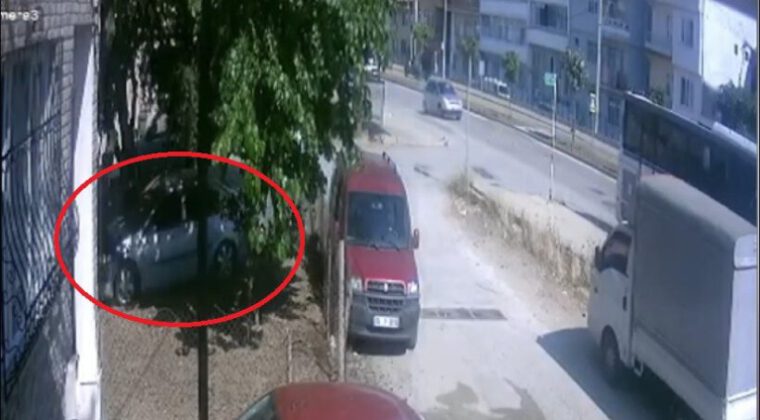 Bursa’da kontrolden çıkan otomobil bahçeye uçtu
